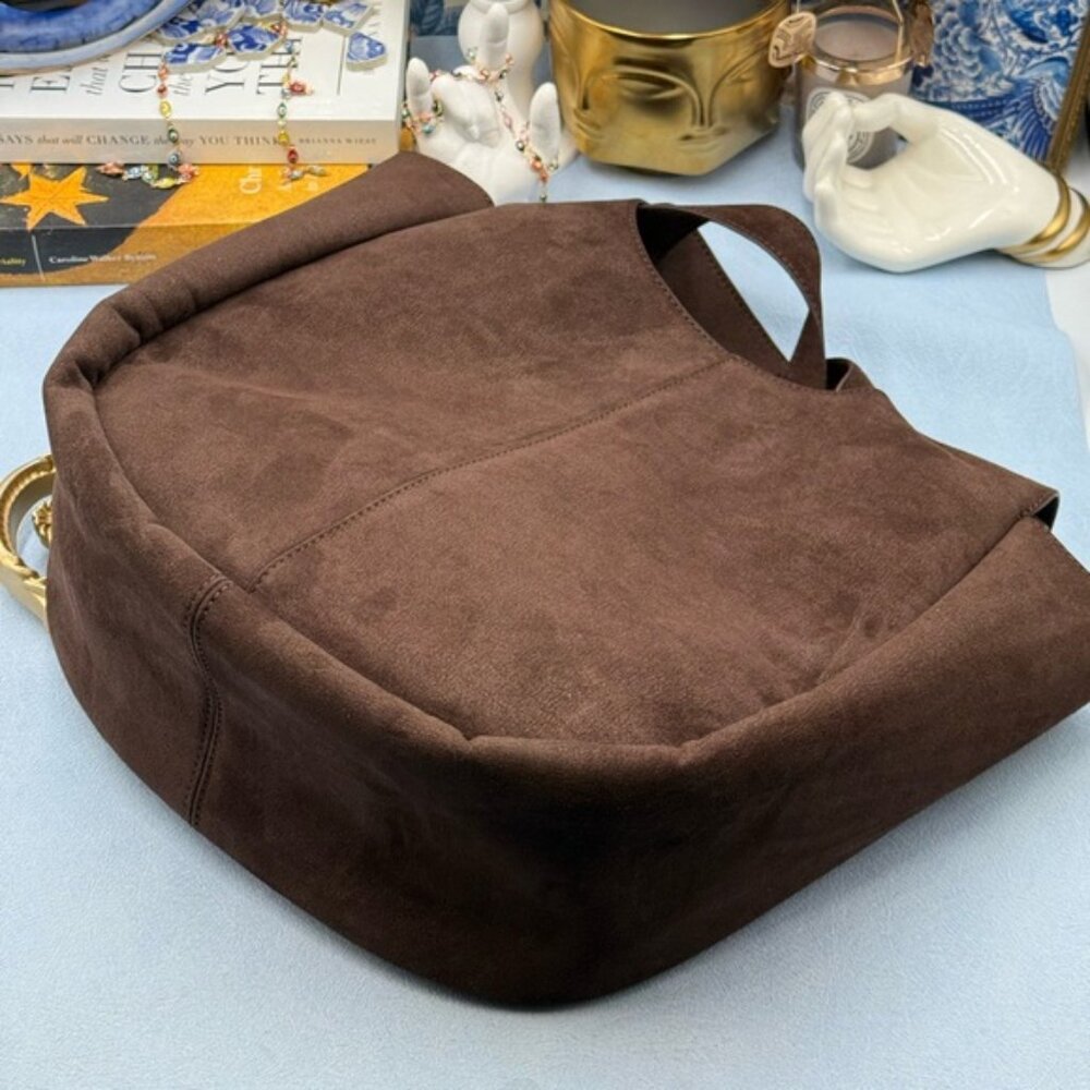 🆕 OROTON 🧿 NWT Emilia Tote Suede Bag, Chocolate Brown - Picture 16 of 16